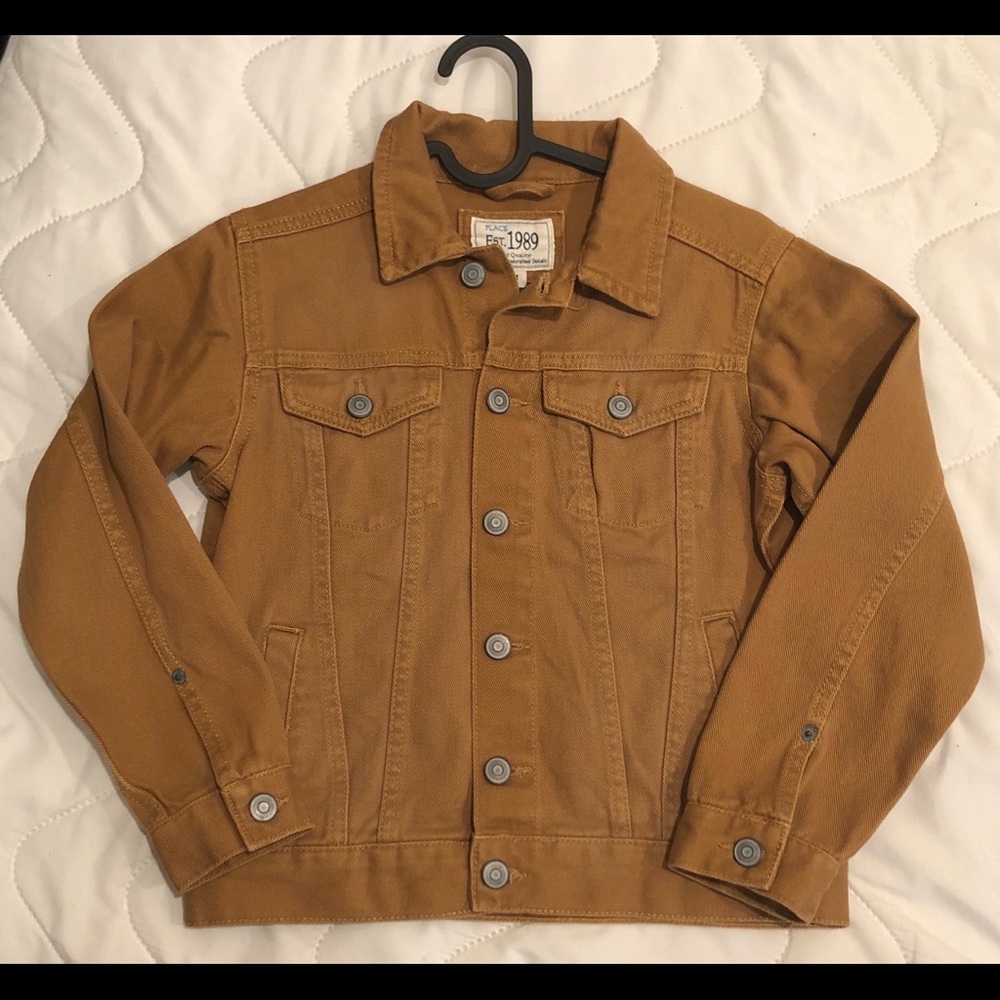 NWOT Childrens Place Tan Jean Jacket 7/8 Boys